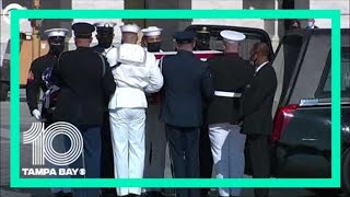Congressman John Lewis' casket leaves the Capitol