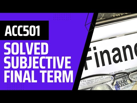 ACC501 Final Term