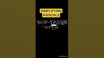 ALGEBRA: RADICAL OPERATIONS SIMPLIFY RADICALS #maths #mathematics #educational #education