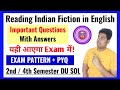 Reading Indian Fiction In English Important Questions With Answers 2nd / 4th Semester DU SOL Regular