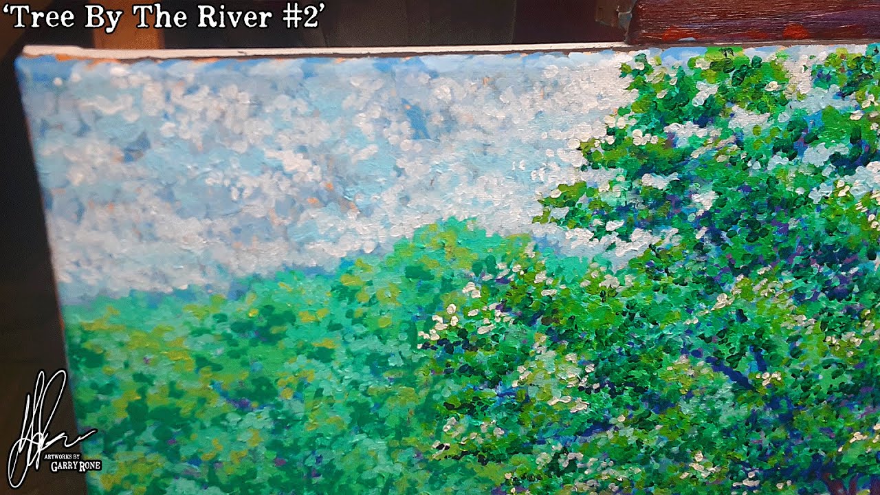 'Tree By The River #2’ by Garry Rone // Hand-Painting Time-Lapse - YouTube
