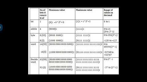 Revision1: bit nibble byte word double word