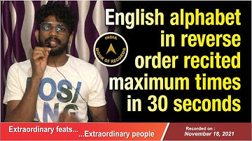 English alphabet in reverse order recited maximum times in 30 seconds