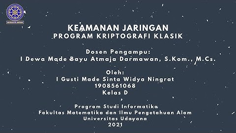 PROGRAM KRIPTOGRAFI KLASIK RAIL FENCE CIPHER