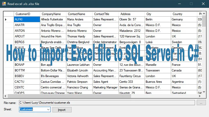 C# Tutorial - Import data from Excel to SQL Server | FoxLearn