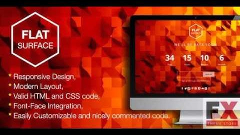 Preview Flat Surface - Responsive 404 Error HTML5 Template