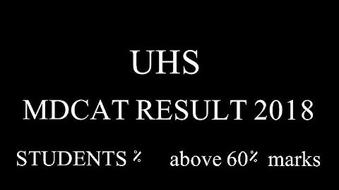 UHS MDCAT RESULT 2018,  Students % above 60% marks