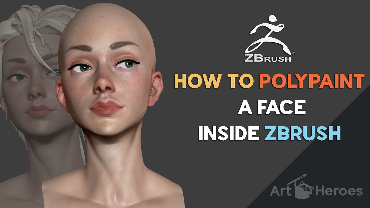How to polypaint a face inside zbrush youtube