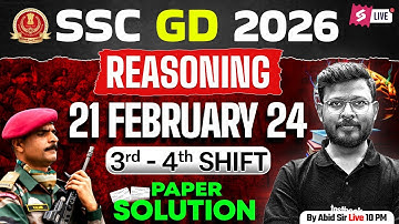 SSC GD 2026 | SSC GD Reasoning Previous Year Question Paper 2024 | SSC GD Question Paper | Abid Sir