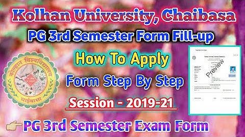 How To Apply PG 3rd Semester Form Fill-up 2021 | Kolhan University | Online From Fill-up Sem 3rd 😁