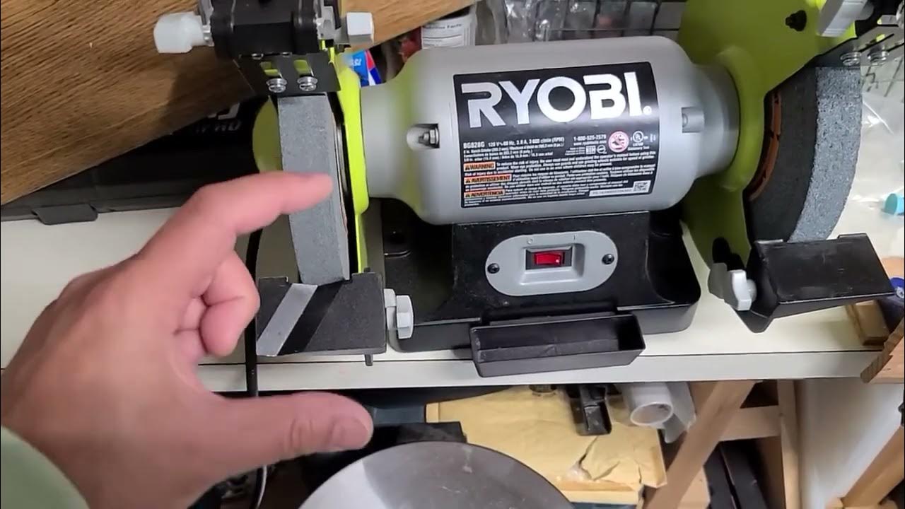 8" Bench Grinder score! Tool rest hack to deal with the stock drill bit