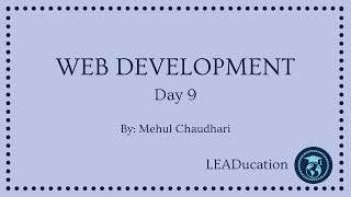Web Development Day 9