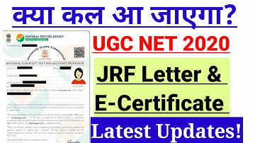 NTA UGC NET 2020 E-Certificate & JRF Letter ||National Fellowship/Kab ayega Net Certificate/Ugc Net