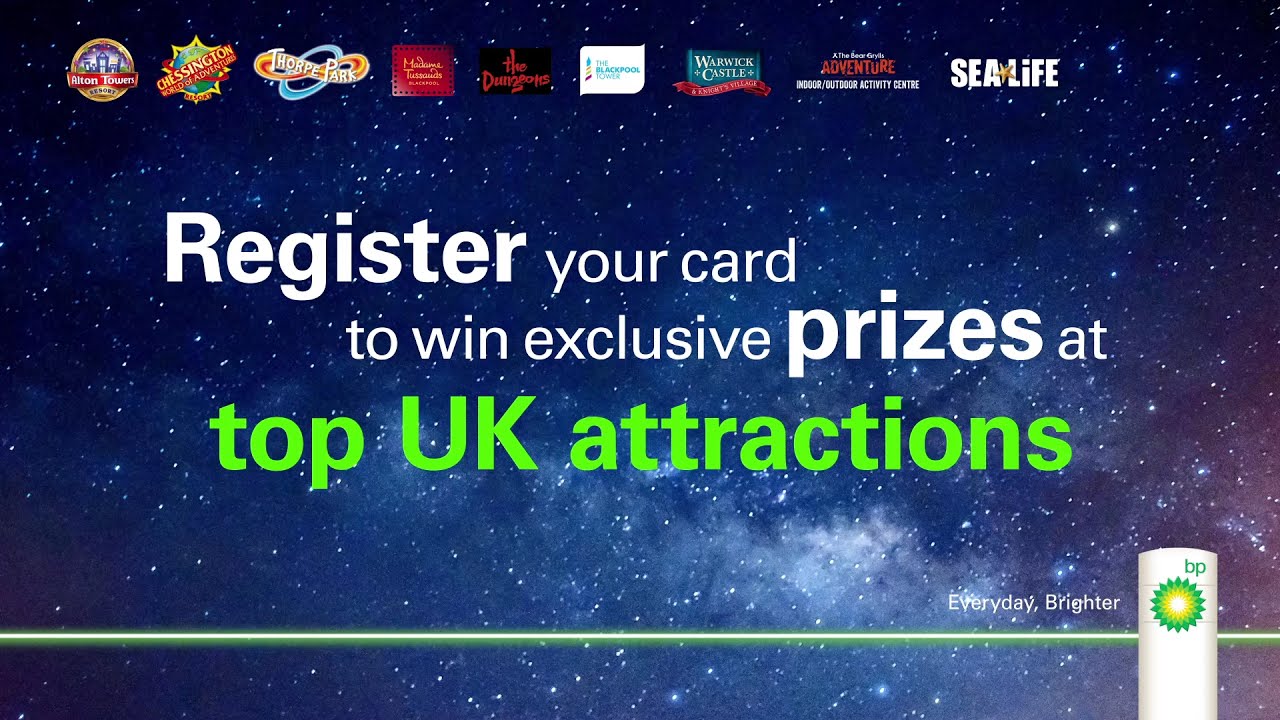 Register to win exclusive prizes at top UK attractions with bp
