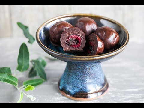 Chocolate Cherry Bliss Balls. Vegan, Gluten-free recipe