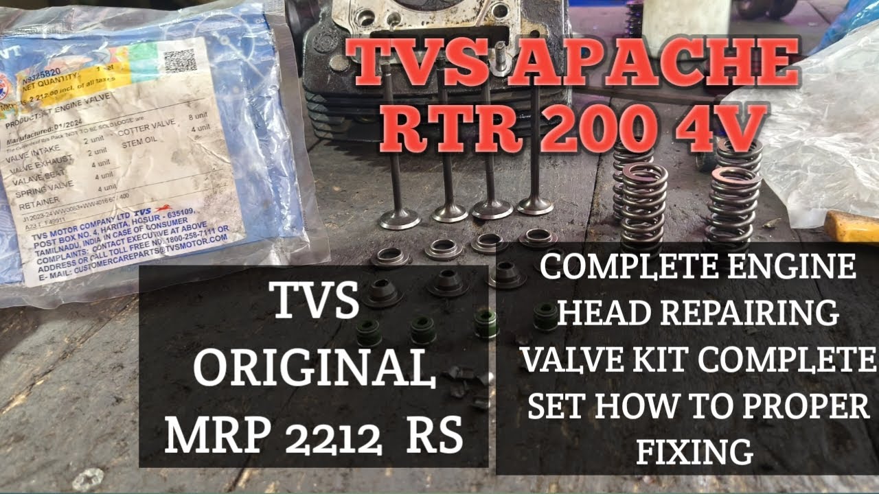 Tvs apache RTR 200 4V / complete head repairing/Head valve /spring/lock full kit proper fiting Tamil