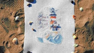 Маяк на льне.Завершение.(дизайнер Полина Тарусова).Вышивка крестом Маяк на льне.Завершение.(дизайнер Полина Тарусова).Вышивка крестом