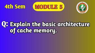 Explain the Basic Architecture of Cache Memory | Microcontrollers BCS402
