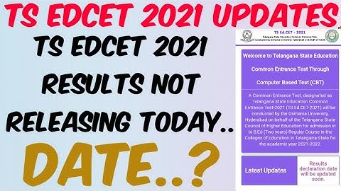 TS EDCET 2021 Results Not Releasing Today//New Date...?//TS EDCET 2021 Results