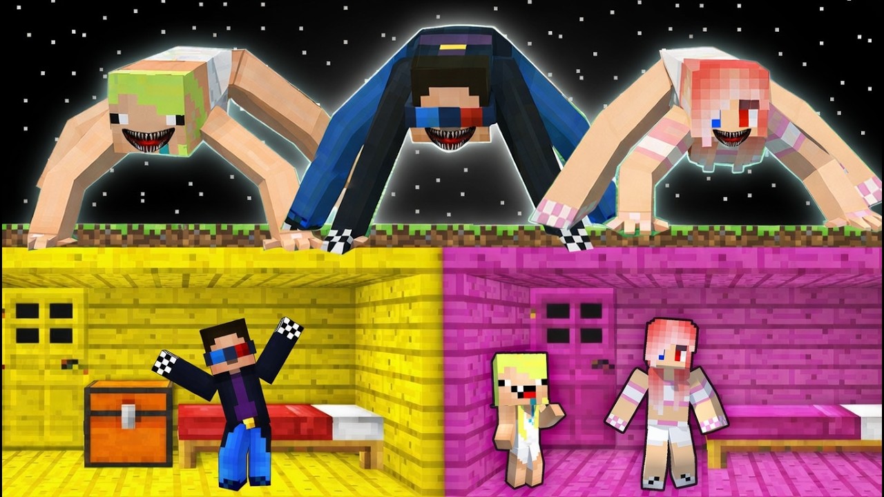 😳Мы ПОСТРОИЛИ БУНКЕР под ЗЕМЛЕЙ от СЛОМАННОГО ШЕДИ ЛЕСКИ и НУБИКА в МАЙНКРАФТ!