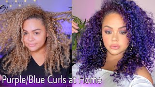 SAFE AT HOME HAIR COLOR / Purple and Blue Curls