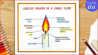 Candle Flame Diagram Drawing / easy way / science diagram drawing - Step by step for beginners