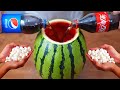 EXPERIMENT !! Watermelon VS Pepsi, Coca Cola,Fanta and Mentos Underground