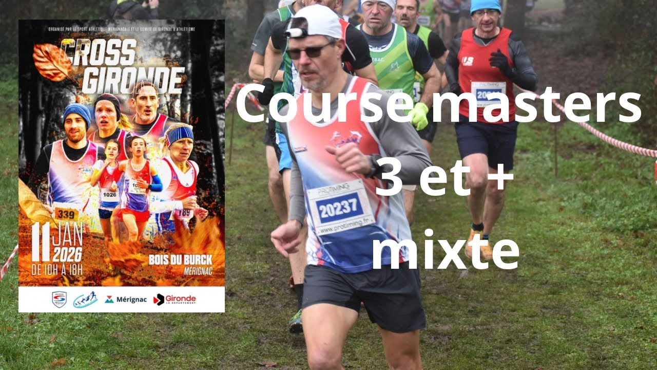 Je participe au championnat de Gironde 2026 de cross sur la course masters 3 et + mixte à la maison 