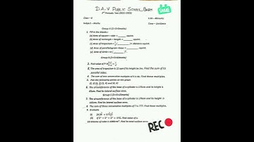 DAV||CLASS 8||3RD PERIODIC||QUESTION PAPER OF MATH||2020-21|`∆