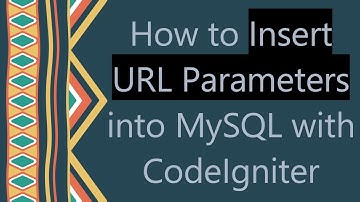How to Insert URL Parameters into MySQL with CodeIgniter