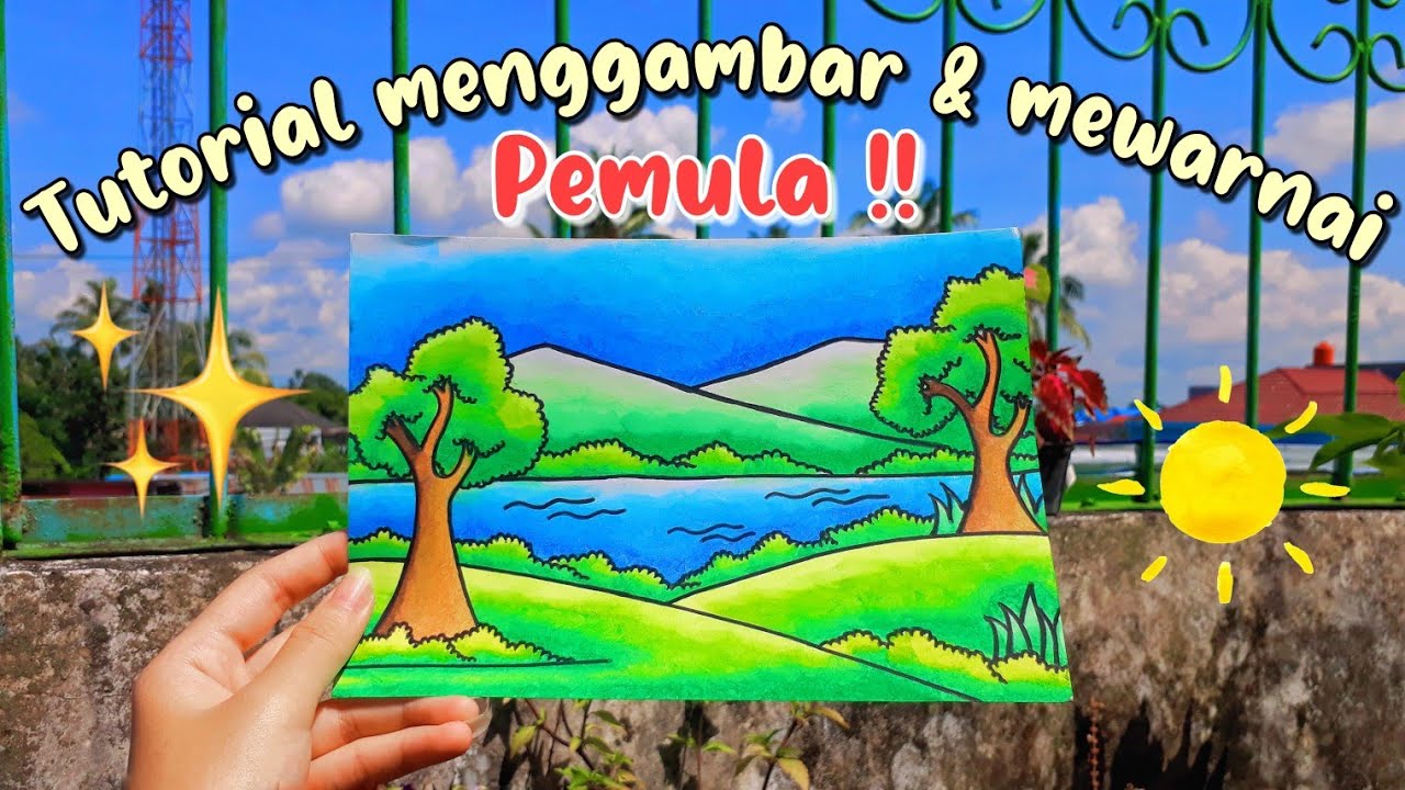 Tutorial menggambar dan mewarnai crayon pemula |indonesia