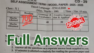 💯Ap 10th class English Sa1 question paper 2025 answer key|10th Sa Term 1 English paper and answers