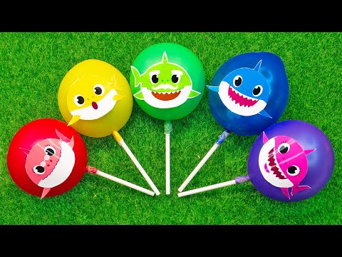 Some Lot's of BIG lollipops | Rainbow Satisfying video yummy candies Baby Shark