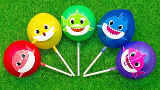 Some Lot's of BIG lollipops | Rainbow Satisfying video yummy candies Baby Shark Resimi