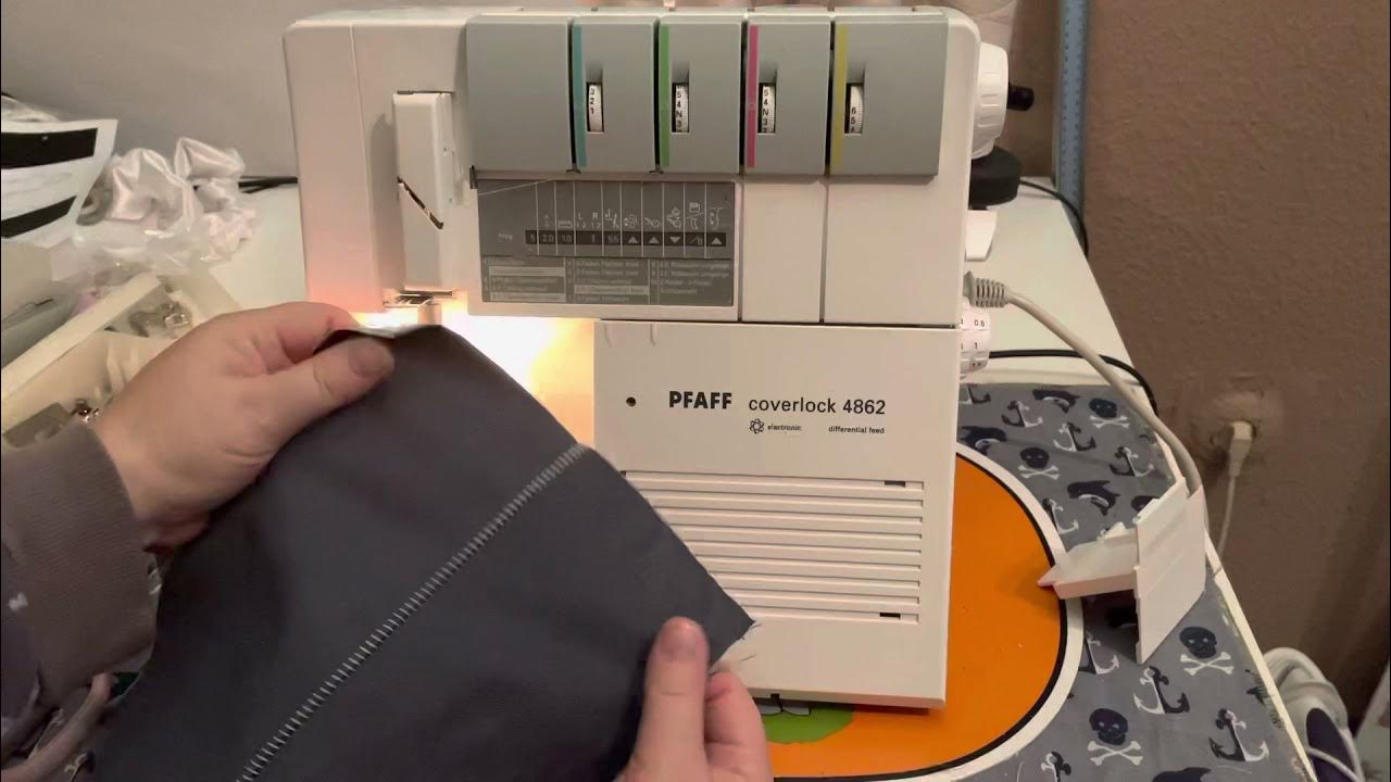 Flatlocknaht mit zwei Faden Overlock pfaff 4862 YouTube