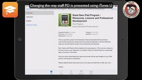 Using iTunes U to present staff Professional Development