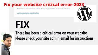 There has been a critical error on this website Wordpress Error✅How to Fix a critical error website