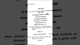 B.A.B.Ed. 5th Sem Special English Literature ( Contemporary Literature) Dec 2023 MCBU PYQ