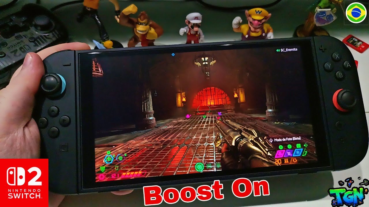 🚨DOOM ETERNAL fica BRUTALMENTE INCRÍVEL no Switch 2 com Boost Mode On 😱 ...
