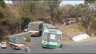 Heavy Load Truck Facing Low Fuel ( Almost Empty ) Problem on Hairpin Bend