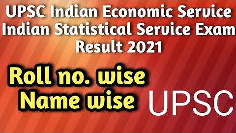 UPSC Indian Economic Service | Indian Statistical Service Exam Result 2021|#updatepointviasp