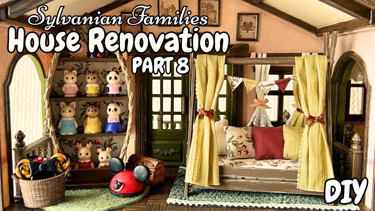 【DIY】シルバニアファミリーのお家改造 Part8😺夢いっぱいの子供部屋/Sylvanian Families House Renovation-Dreamy Tent Bed Kids Room