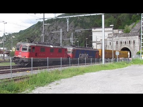 des trains qui passent - au tunnel du SIMPLON portail Nord - 23/05/2018