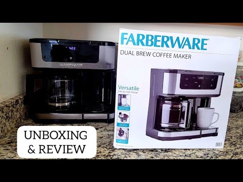 Farberware Dual Brew, 10 Cup Coffee + Espresso, Black and Stainless Finish,  Touchscreen, MODEL FW54100112159