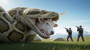 Emergency Rescue Team Saves Exhausted Cow From Giant Python’s Fatal Bite🐂🐍