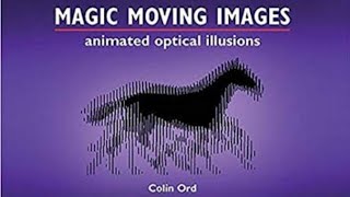 Magic book with 3d images | horse moving | crab moving | images with 3d striped black paper