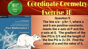 The line x/a - y/b= 1, where a and b are positive constants, meets the x-axis at P and the y-axis at