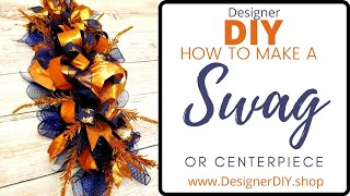 Learn how to make an easy fall swag! Mesh and Ribbon Swag for Fall.