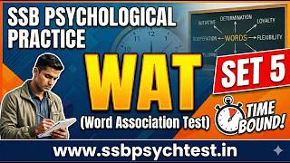 SSB WAT Practice Set 5 | Real Time Word Association Test (60 Words) | SSB Psychology Test