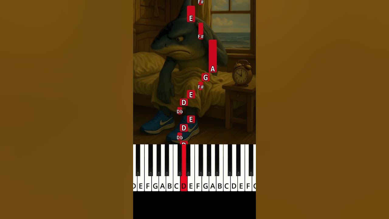 Brrr Brr Patapim Tralalero tralala Tung Tung Tung Sahur ALARM SONG ( Easy piano tutorial ) #piano